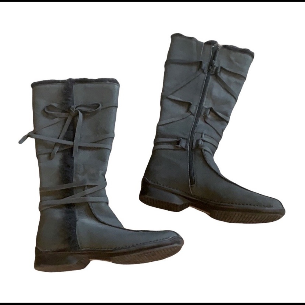 Hush Puppies Women’s Shearling Lined Leather Boots Size 8